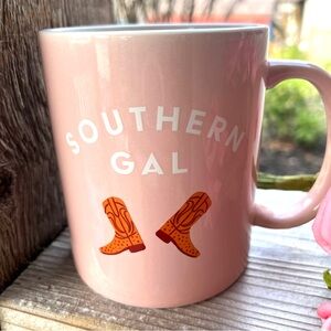 Southern Gal Country Western Cowgirl Boots Pink Stoneware Mug
